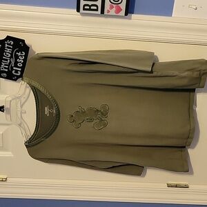 Disney Olive Green Mickey Mouse Shirt XL